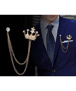 Crown Suit Pin, Men Crown Suit Pin, Usher Brooch Pin, Wedding Brooch, 14... - £17.41 GBP