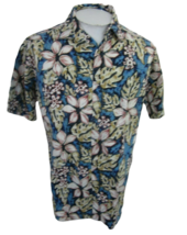 Sun Country Men Hawaiian ALOHA shirt p2p 24 L slim floral camp vintage 1990s - £18.17 GBP