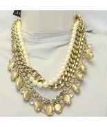 Mixit Layered Beaded Necklace Gold Tone Statement Multi Strand Bead w/Tag - $218.12 MXN