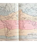 Map Of The World 1884 Isothermal Zones Temperatures Victorian Lithograph... - $931.82 MXN