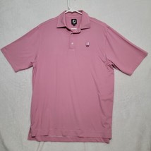 Footjoy Men&#39;s Golf Shirt Size L Large Pink Short Sleeve Casual Polo - £18.72 GBP