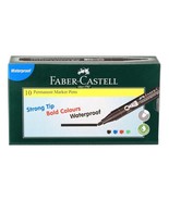 Faber Castell Permanent Bold Point Marker PenPack Of 10 black colour wat... - $18.80