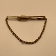 Vintage Swank Gold Tone Tie Clip Bar with Chain Fashion Jewelry KG - $367.22 MXN