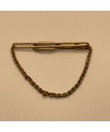 Vintage Swank Gold Tone Tie Clip Bar with Chain Fashion Jewelry KG - $27.92 CAD