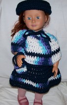 Handmade American Girl 4 Piece Outfit, Crochet, Poncho, Skirt, Hat, Purse - £19.66 GBP