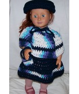 Handmade American Girl 4 Piece Outfit, Crochet, Poncho, Skirt, Hat, Purse - £19.98 GBP