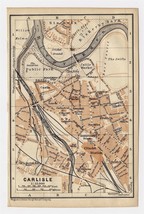 1906 Antique City Map Of Carlisle / Cumbria / England - £16.85 GBP
