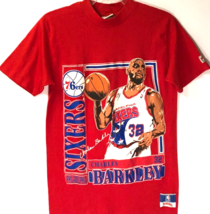 Charles Barkley #32 Caricature Stats 76ers Vintage Nutmeg Nba 90s Red T-Shirt M - £142.94 GBP