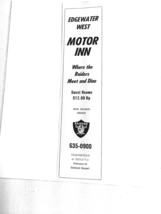 1971 Ad Edgewater West Motor Inn, Oakland, Calif. Where the Raiders Meet... - $167.57 MXN
