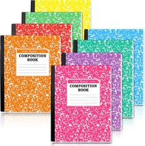 Composition Notebook, 8 Pack 8 Pastel Colors Wide Ruled Composition Book... - £24.71 GBP