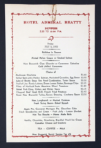 Vtg Hotel Admiral Beatty Dinner Menu July 3, 1953 St. John New Brunswick, Canada - £21.14 GBP