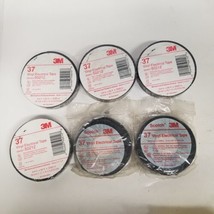 3M 37 Vinyl Electrical Tape 50212 3/4&quot; × 66&#39; Lot of 6 Rolls, New - £15.58 GBP