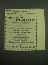 1949 Roxy Theater Ad - House of Strangers and Slaughter on Tenth Avenue - £14.78 GBP