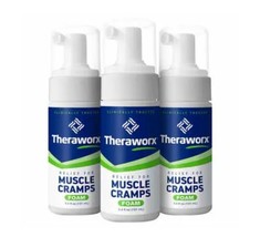 Theraworx Muscle Cramp &amp; Spasm, 3-Pack Magnesium Topical Foam - £23.64 GBP