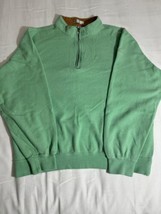 Peter Millar Crown Sport Men&#39;s Green 1/4 Zip Pullover Cotton Sweatshirt 2XL - £19.83 GBP