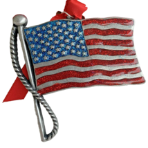 American Flag Christmas Ornament Gloria Duchin Made in USA July 4 Patriotic 2015 - £14.90 GBP