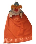 R Dakin Plush Clown Satin Heart Trim Baby Security Blanket Lovey Orange ... - £37.33 GBP