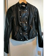We The Free People New Dawn Jacket faux Leather black moto military zip XS - $63.90