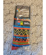 Colorful Microsoft Socks NIP Stripes and Zigzags FREE IS SHIPPING - £12.67 GBP