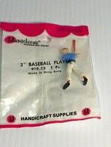 Vintage Baseball Player, ( BATTER) Hard Plastic Cake Topper 2 inch, NEW IN BAG - £3.78 GBP