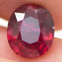 Ruby Gemstone Cushion Cut Loose 1.99 Carat Red Color Treated Real 8.21X7.15 MM - £219.78 GBP