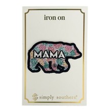 New Simply Southern Iron On Patch Mama Bear 2.5 X 1.5 Pink And Blue - £4.68 GBP