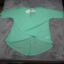 LulaRoe Sweater Womens M Green Lindsay Cardigan Kimono Cover Up Short Sleeve - £20.53 GBP