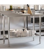 vidaXL Kitchen Work Table with Backsplash 43.3&quot;x21.7&quot;x36.6&quot; Stainless Steel - $668.85 CAD