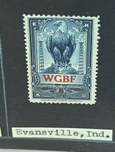 EKKO Stamp Radio Ham DXer Proof Reception American Eagle Indiana Evansville WGBF - £23.29 GBP