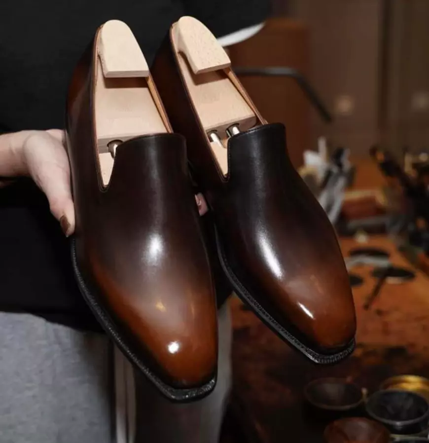 Men Handmade Loafer Brown Cowhide Leather Moccasins Dress Formal Shoes - £125.38 GBP