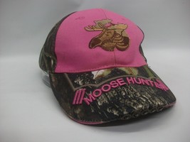 Moose Hunter Hat Pink Camo Hook Loop Baseball Cap - £15.97 GBP