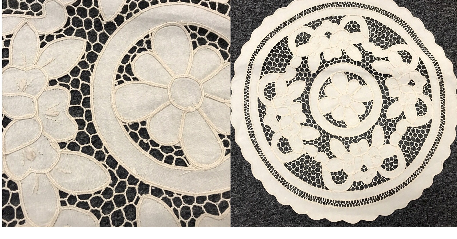 Doily Round Doilies Plate Vase Mat Beige Wedding Party 20&quot; 100% Cotton  - $24.99