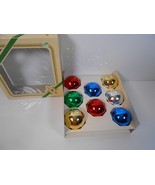 Vintage Rauch Pyramid Christmas Ornament Box 8  Glass Red Blue Gold Silv... - $8.60