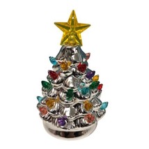 Mr Christmas Nostalgic Tree Ornaments Mini Lights 4.5&quot; Shiny Silver - £15.54 GBP