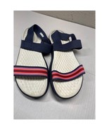 Crocs Women Open Toe Ankle Stap Multicolor Striped Blue Slingback Size 11 - $34.97 CAD