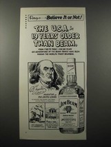 1975 Jim Beam Whiskey Ad - Ben Franklin - $18.49