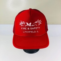 Macs Fire and Safety Trucker Hat Red Good Shape - £6.13 GBP