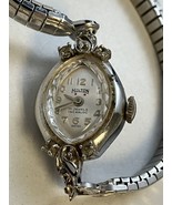 Hilton 17j Incabloc Watch Mechanical Diamond Accented Case Womens Flexib... - $119.33 CAD