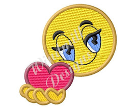 Lovey Smiley Face - Machine Embroidery Design - £2.78 GBP