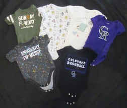 Baby Boy Lot of 6 One pieces short sleeve size 6-9 Months - $5.99