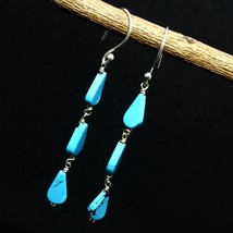 Solid 925 Silver Turquoise Natural Gemstone Handmade Earring Gift Jewelry - £3.68 GBP