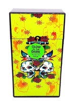 Fujima Yellow Tattoo Glow In Dark Push Open 100s Size Cigarette Case - $8.90