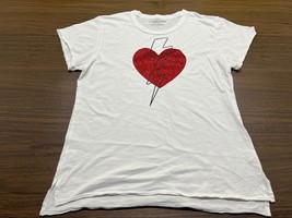 Unsweetened New York Women’s White “Lightning Heart” T-Shirt - Large - £12.64 GBP