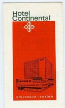 Hotel Continental Brochure Map of Stockholm Sweden 1960's Carlsberg - $14.83