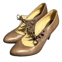 Naturalizer Collina Pavement Women&#39;s Leather Heels Size 8M Brown - $19.20