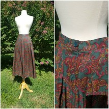 Vintage Charter Club Paisley Print Pleated Midi flared Skirt Size 16 W30... - £24.44 GBP