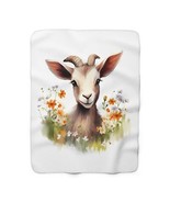 Goat floral Sherpa Fleece Blanket - £62.54 GBP