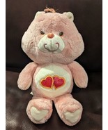 Vintage Kenner 1983 Care Bear Plush 14&quot; Love a lot Bear Pink - $22.50