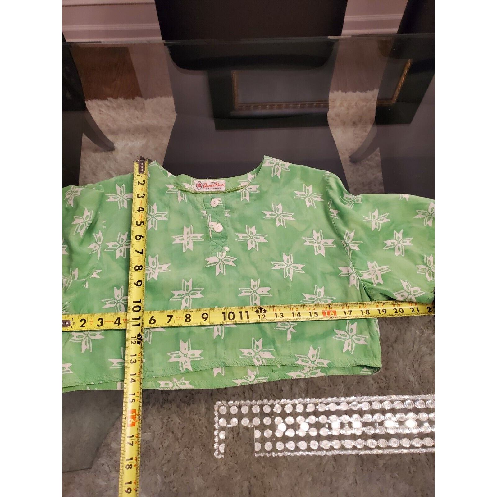 Vintage Donar Hadi Green Polyester Short Sleeve Top & Knee Length Dress Suit Item image 7