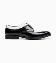 Stacy Adams Dayton II Wingtip Oxford Patent Shoes Black White 25720-111 image 2